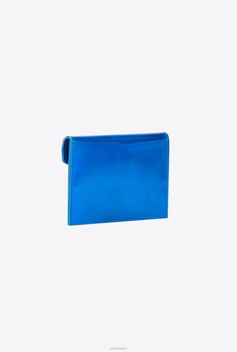 Geldbörsen | Pinko irisierendes Blau-Antikgold Galleria schillernder flacher KartenhalterZ4ZP1169