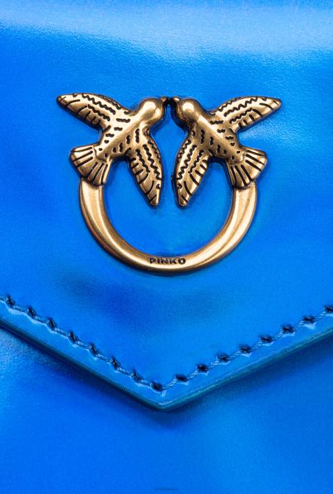 Geldbörsen | Pinko irisierendes Blau-Antikgold Galleria schillernder flacher KartenhalterZ4ZP1169