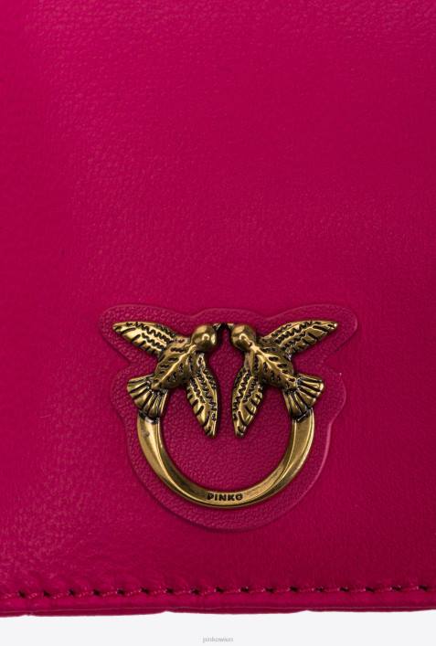 Geldbörsen | Pinko rosa-antikgold Kartenetui mit Reißverschluss und Chevron-MusterZ4ZP1161