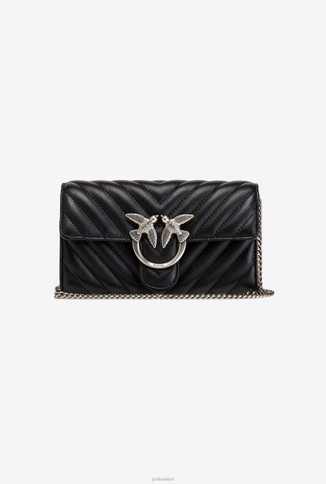 Geldbörsen | Pinko schwarz-altsilber Love Bag Chevron-GeldbörseZ4ZP1132