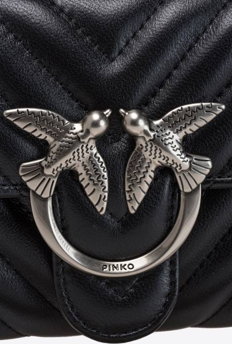 Geldbörsen | Pinko schwarz-altsilber Love Bag Chevron-GeldbörseZ4ZP1132