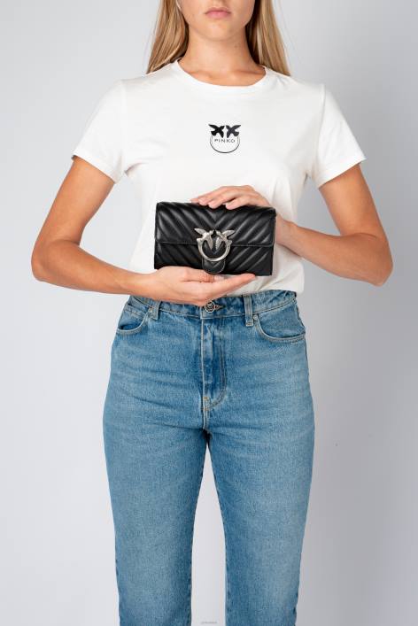 Geldbörsen | Pinko schwarz-altsilber Love Bag Chevron-GeldbörseZ4ZP1132