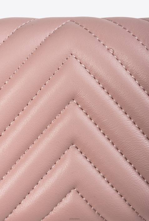 Geldbörsen | Pinko staubiges Rosa-Antikgold Love Bag Chevron-GeldbörseZ4ZP1133