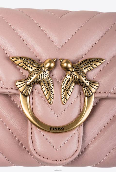 Geldbörsen | Pinko staubiges Rosa-Antikgold Love Bag Chevron-GeldbörseZ4ZP1133