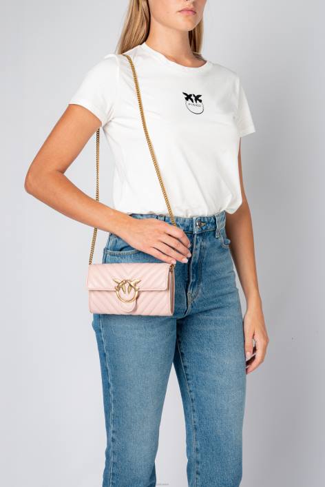 Geldbörsen | Pinko staubiges Rosa-Antikgold Love Bag Chevron-GeldbörseZ4ZP1133