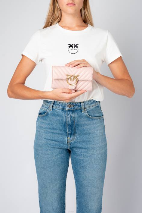 Geldbörsen | Pinko staubiges Rosa-Antikgold Love Bag Chevron-GeldbörseZ4ZP1133