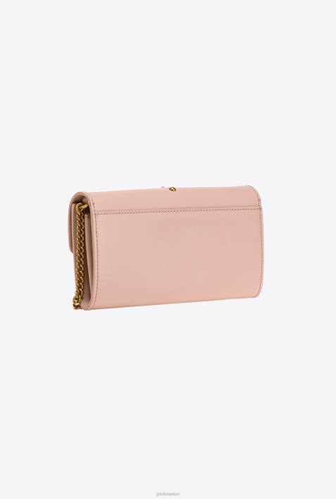 Geldbörsen | Pinko staubiges Rosa-Antikgold Lovebag Simply WalletZ4ZP1129