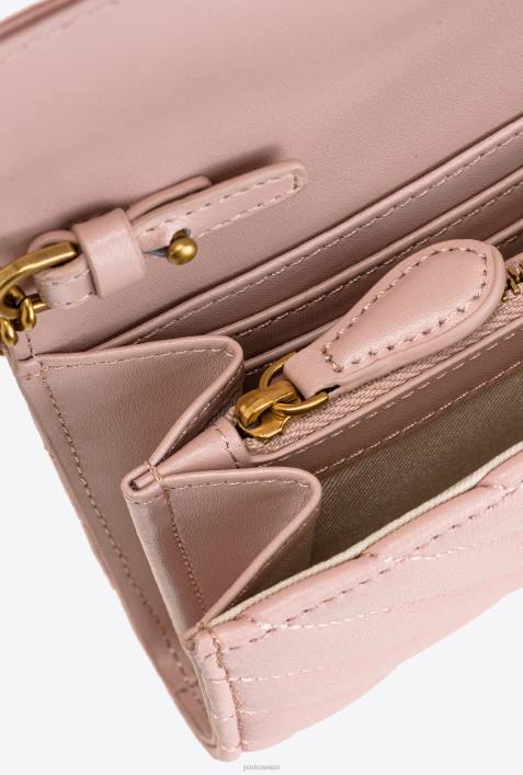 Geldbörsen | Pinko staubiges Rosa-Antikgold Lovebag Simply WalletZ4ZP1129
