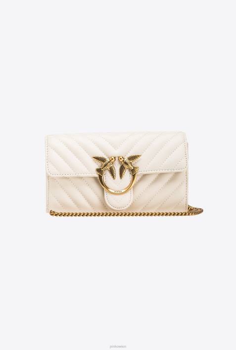 Geldbörsen | Pinko weiß-antikgold Love Bag One Wallet ChevronZ4ZP1136