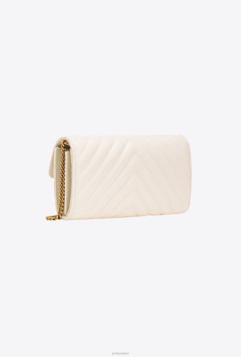 Geldbörsen | Pinko weiß-antikgold Love Bag One Wallet ChevronZ4ZP1136