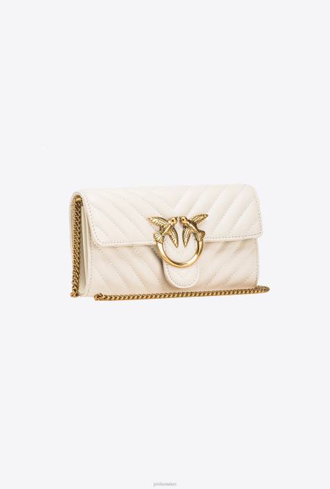 Geldbörsen | Pinko weiß-antikgold Love Bag One Wallet ChevronZ4ZP1136