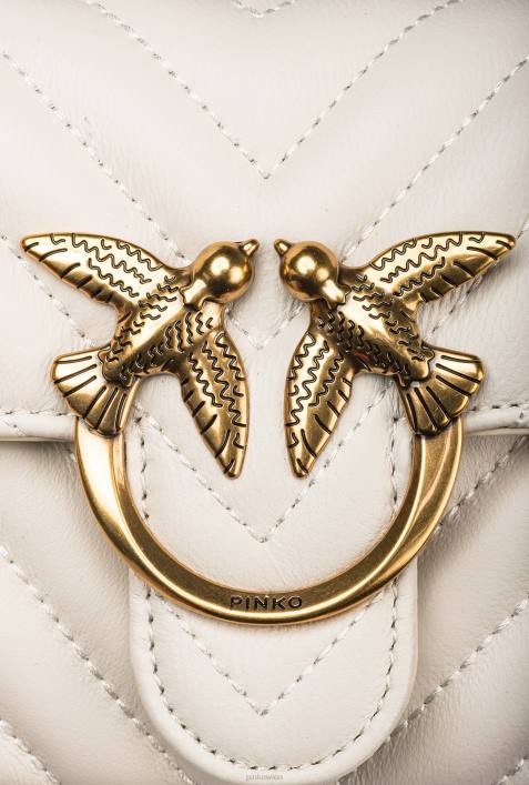 Geldbörsen | Pinko weiß-antikgold Love Bag One Wallet ChevronZ4ZP1136