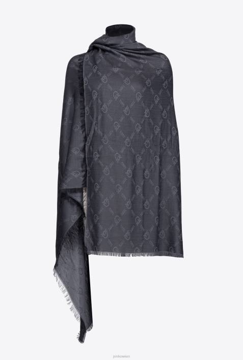 Schals | Pinko Limousine schwarz Großer MonogrammschalZ4ZP1269