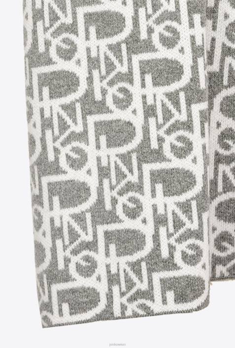 Schals | Pinko grau weiß Monogramm-SchalZ4ZP1270