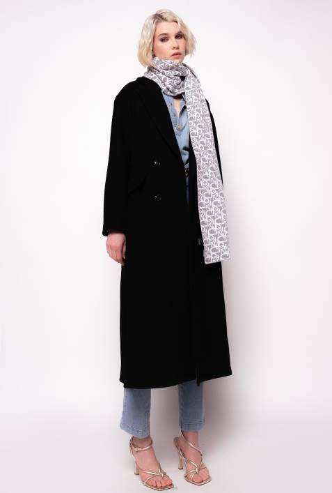 Schals | Pinko grau weiß Monogramm-SchalZ4ZP1270