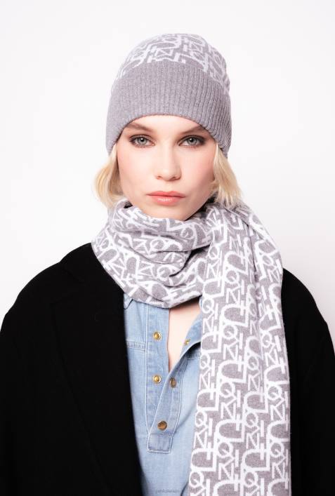 Schals | Pinko grau weiß Monogramm-SchalZ4ZP1270