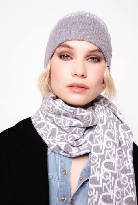 Schals | Pinko grau weiß Monogramm-SchalZ4ZP1270